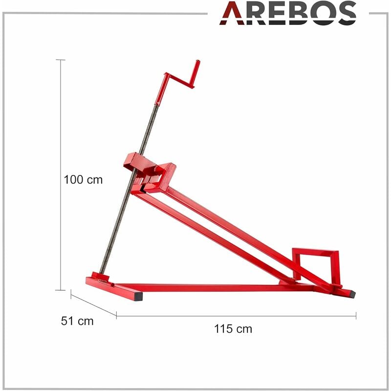 AREBOS Lève-tondeuse Tracteur-tondeuse Dispositif de levage Cric 450 kg  Rouge