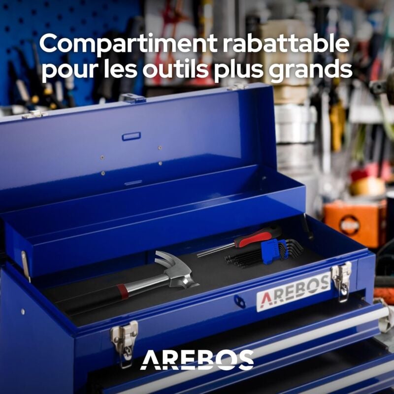 AREBOS Mallette à outils Boîtes à outils Armoire à outils 3