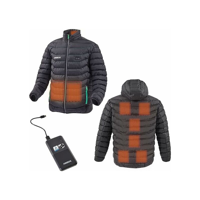 Veste chauffante intelligente pour hommes et femmes d'automne et d'hiver  Veste de voyage chauffante en fibre de carbone, taille: L (bleu homme)