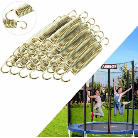 AREBOS Ressorts pour trampoline | 190 mm 20 pièces | Ressorts de rechange pour trampoline | Ressort de traction en acier inoxydable | Ressort en acier inoxydable | Ressort en spirale | Fixation