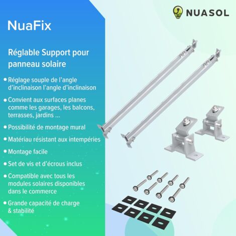 Supports Panneaux Solaires NuaSol Réglables 15-30° - Kit Montage Balcon Photovoltaïque