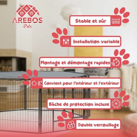 Vidaxl Parc Robuste pour Chiens Acier Cage Animaux chats Chiots