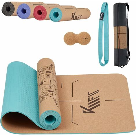 KM-Fit TPE Yoga Mat Tapis de gymnastique avec sangle de transport Tapis de  yoga rembourré & antidérapant Tapis de sport pour fitness, pilates 