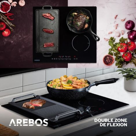 AREBOS Table de cuisson à induction Vitrocéramique Plaques de cuisson Autonome 7200 W 4 zones