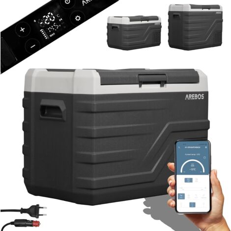 AREBOS Glacière compresseur 35 L électrique Réfrigérateur de voiture APP Camping