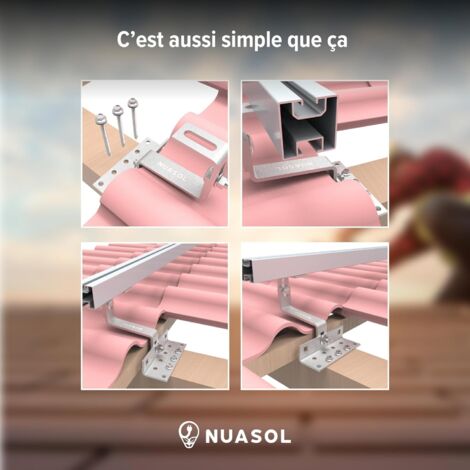 NuaSol-NuaFix 50x crochets de toit pour installations PV profilés en aluminium