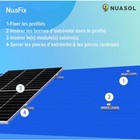NuaSol Kit de montage photovoltaïque pour toit en tôle trapézoïdale Extension