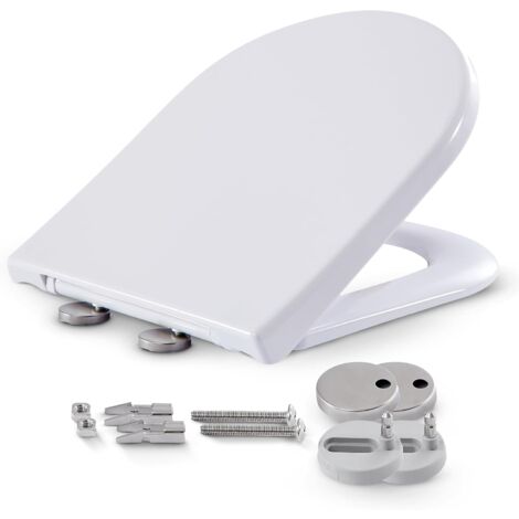 Arebos – Abattant WC en Duroplast – Système d'abaissement automatique Softclose – Charge maximale 150 kg – Montage rapide – Antibactérien