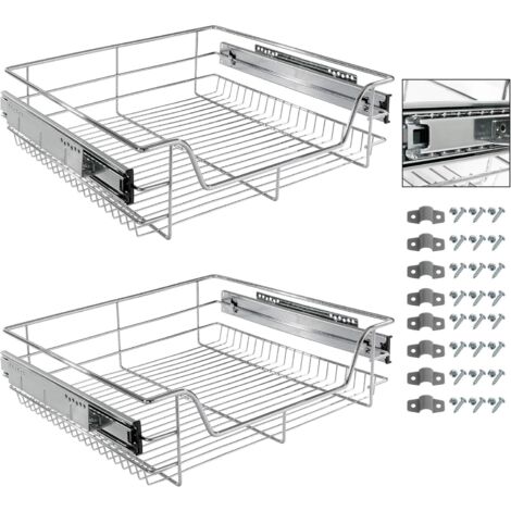 Arebos – Tiroir télescopique 57x44x14 cm pour armoires de cuisine – Capacité 20 kg – Installation facile – Rail amortissant silencieux (1/6)