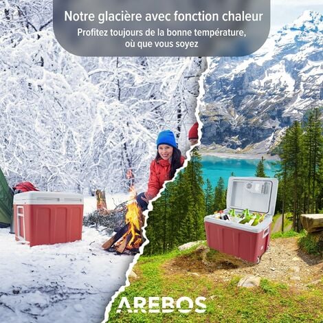 AREBOS Boîte réfrigérante Boîte chauffante thermoélectrique Glaciere  Electrique Glaciere Electrique Voiture 40L