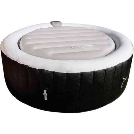 AREBOS Couverture thermique pour bains à remous  Ø167cm  noir  Accessoires de bains à remous pour piscines  Couverture gonflable