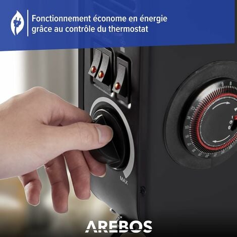 Arebos Convecteur 2300 W  chauffage électrique avec 3 niveaux de