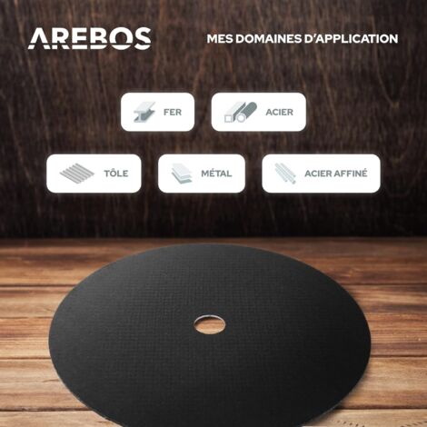 AREBOS 400x 125 mm Meule à tronçonner  Fer, Métal, Acier, Inox, Aluminium (125 x 1,0 x 22,2 mm) Disques à tronçonner 125