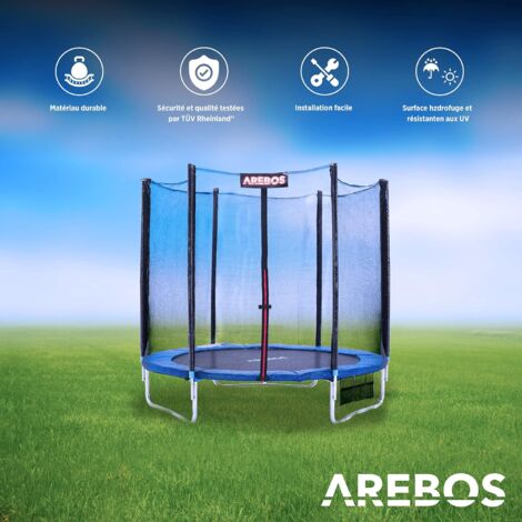 AREBOS Coussin de Protection pour Trampoline de Remplacement  244 cm  Trampoline Couverture Rembourrage  résistant aux intempéries et UV  Anti-déchirure  Colorée 244 cm