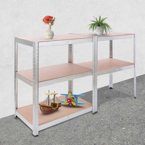 AREBOS Étagère Charge Lourde  875 kg Capacité Totale  180 x 75 x 45 cm  Métal galvanisé et Panneau de Fibre de Bois MDF