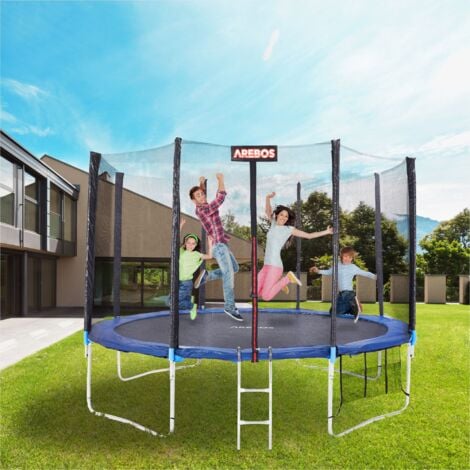 AREBOS Coussin de Protection pour Trampoline 305 cm + Filet pour 8 tiges