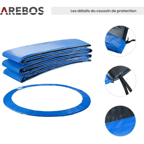 AREBOS Coussin de Protection pour Trampoline 396cm + Filet pour 8 tiges