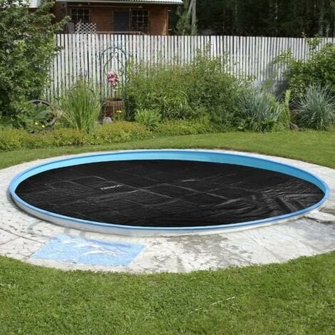 AREBOS Bâche thermique bâche solaire chauffage solaire piscine chauffage 120mic 4,57 m Noir