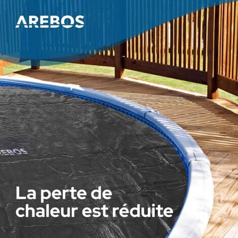AREBOS Bâche thermique bâche solaire chauffage solaire piscine chauffage 120mic 4,57 m Noir