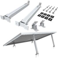 Nuasol – Lot de 2 supports réglables pour panneaux solaires – Aluminium AL6005-T5 – Longueur ajustable 390-693 mm – Angle 15-30°