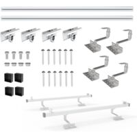 Kit Montage Panneau Solaire Toit Tôle Trapézoïdale - Supports Aluminium - Pour Modules 30-35mm