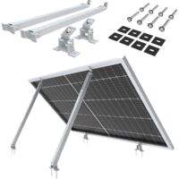 Support Panneau Solaire Balcon En Aluminium - Angle Réglable Pour Balustrades Grillagées - Installation Sans Perçage