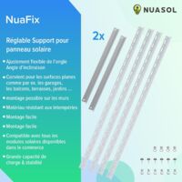 Support Pour Panneau Solaire Jusqu'à 104 Cm ,Toit Plat PV,Réglable De 0 A 90 Lot De 4 Aluminium Materiel De Montage 97223917