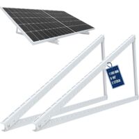 Nuasol – Support pour panneau solaire jusqu'à 118 cm – Installation toit plat PV – Réglable 0-90° – Aluminium AL6005-T5 – Poids 2,89 kg