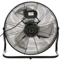 AREBOS Ventilateur De Sol 50cm 120W - 20 Pouces, 3 Vitesses, Angle Inclinable, Noir Mat