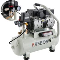 AREBOS Compresseur à air avec Cuve Sous Pression  500 W  12 L  Sans Huile 89 L