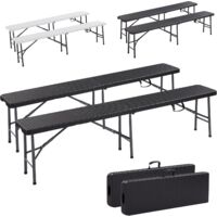 Arebos – Banc pliable 183 x 28 x 43 cm – Capacité 150 kg – Matériau synthétique résistant aux intempéries – Idéal pour événements extérieurs