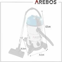 AREBOS Aspirateur Industriel 2300W Aspirateur cendre avec ou sans sac 30L Bleu - Bleu