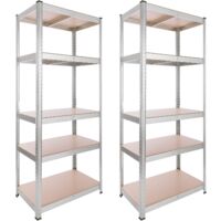 AREBOS 2x Étagère de stockage lourde Étagère d'atelier Étagère de bureau Métal