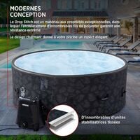 AREBOS Spa Gonflable Pool Chauffage Exterieur Ronde Drop-Stitch ⌀ 180 cm - Anthracite