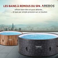 AREBOS Spa Gonflable Pool Chauffage Exterieur Ronde Drop-Stitch ⌀ 180 cm - Anthracite