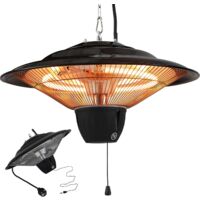 AREBOS Chauffage radiant monté au plafond  Chauffage de balcon  Chauffage de tente  Chauffage de patio  Puissance de 1500W