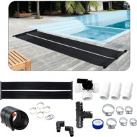 Arebos – Chauffage solaire pour piscine 300 x 66cm – Débit max 10 000L/h – Matériau polyéthylène résistant aux UV – Ensemble de dérivation inclus