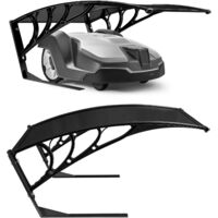 Arebos – Abri pour robot tondeuse 102 x 79 cm – Toit en polycarbonate résistant aux chocs – Protection contre pluie et UV – Installation facile