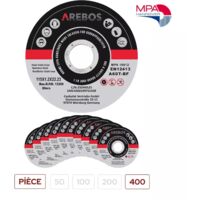 AREBOS Disques à Tronçonner Ø115 mm Enregistrement 22,2 mm Epaisseur 1,2 mm