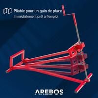 AREBOS Lève-tondeuse Tracteur-tondeuse Dispositif de levage Cric | 450 kg | Angle d'inclinaison à environ 45° | Rouge | Stable et solide - Rouge