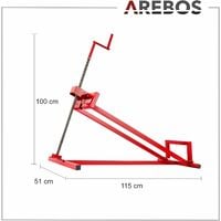 AREBOS Lève-tondeuse Tracteur-tondeuse Dispositif de levage Cric | 450 kg | Angle d'inclinaison à environ 45° | Rouge | Stable et solide - Rouge