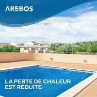 AREBOS Couverture solaire à bulles pour piscine | Rectangulaire | bleu | 6 x 4m 400 µ-microns - Bleu