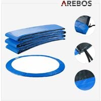 AREBOS Coussin de Protection pour Trampoline 366 cm + Filet pour 8 tiges - Bleu