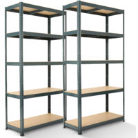 Arebos – Étagère charge lourde 875 kg – 5 niveaux réglables – Montage sans outil – Acier galvanisé – Dimensions 180x90x40 cm – Couleur anthracite