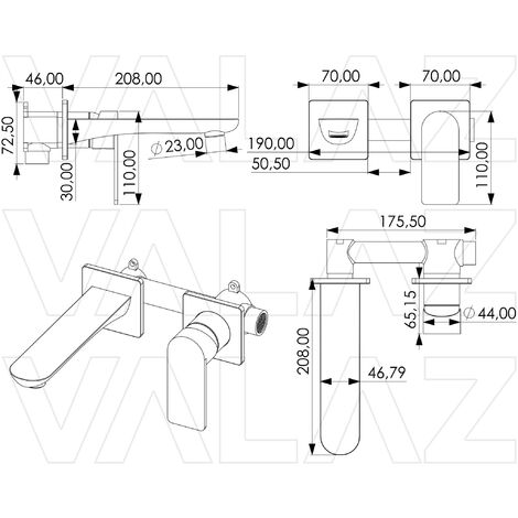 Grifo VALAZ Empotrado Para Lavabo - Monomando - Cromado - Ahorro De Agua - Diseño Moderno
