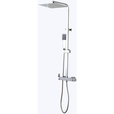 Barra de ducha/bañera termostática cuadrada acero inoxidable serie Segura