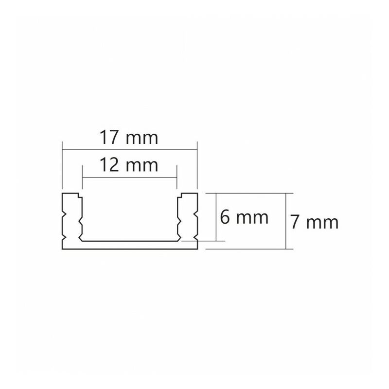 Profilé LED - Série U07 - 1,5 mètre - couleur Alu - Diffuseur opaque