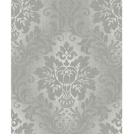 Royal House Vinyl Wallcovering Fabric Damask in Silver A10904 - Full roll