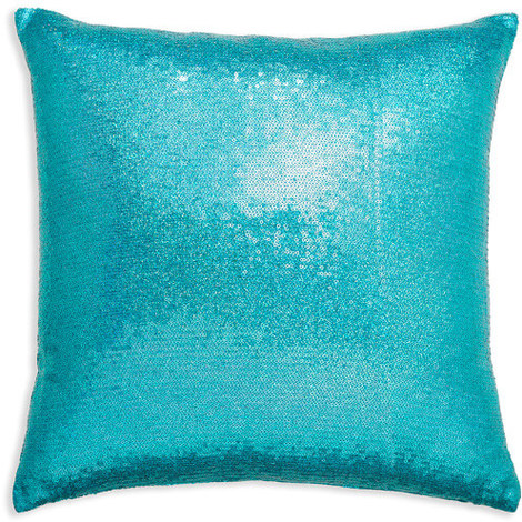 turquoise sequin pillow