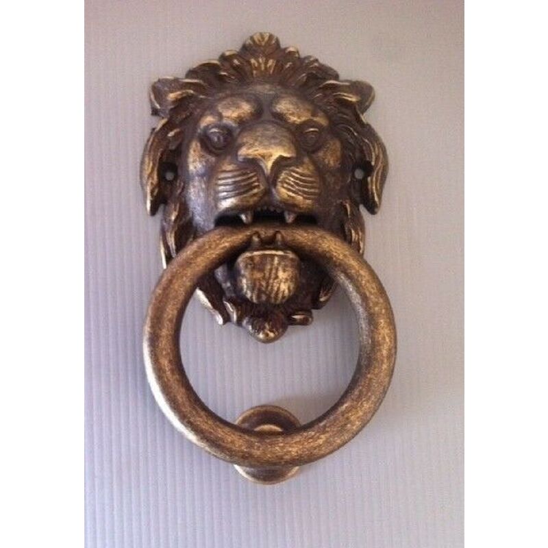 Battente Porta Stile Leone In Lega Di Zinco - Elegante Batacchio Argento Con Viti Incluse - Foto 11